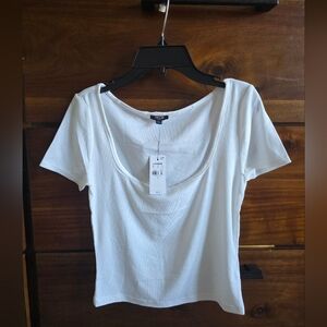 Express Fitted Ribbed Square Neck Baby Tee